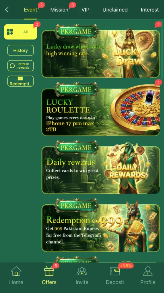 pk8 game free rewards and bonuses